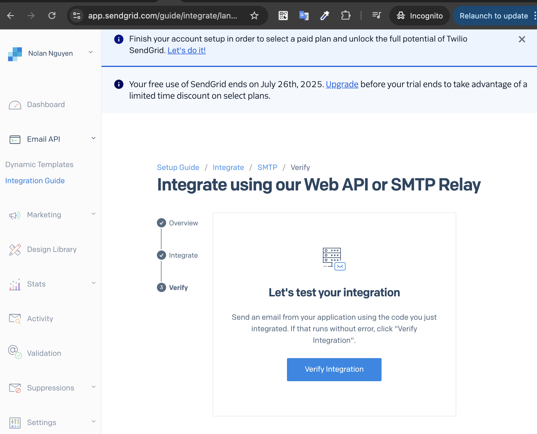 Sendgrid dashboard config 3